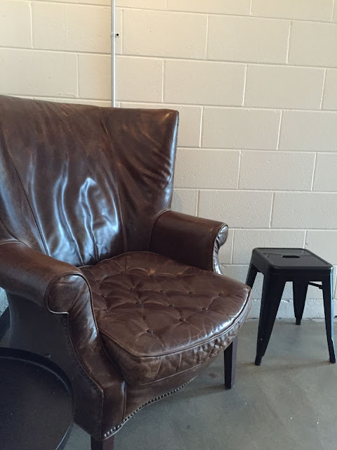 Comfy armchairs at Tala Coffee Roasters in Highwood, Illinois