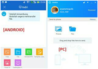 cara menghubungkan/mengirim file SHAREit dari HP ke PC/laptop