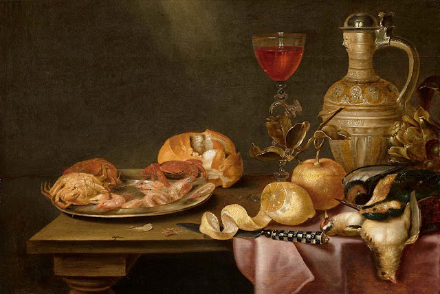 Alexander Adriaenssen Still Life with Shrimps and Crabs on a Tin Plate