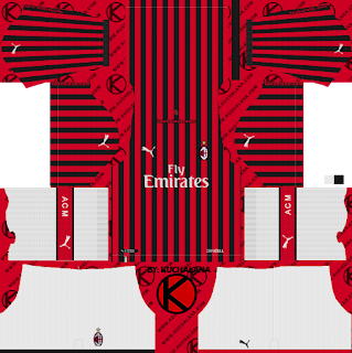  Yang akan saya share kali ini adalah termasuk kedalam home kits Update!!! AC Milan 2019/2020 Kit - Dream League Soccer Kits