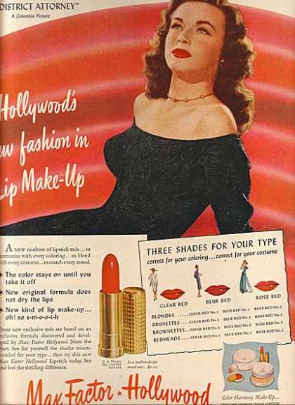 1940s Max Factor ad Just Peachy, Darling