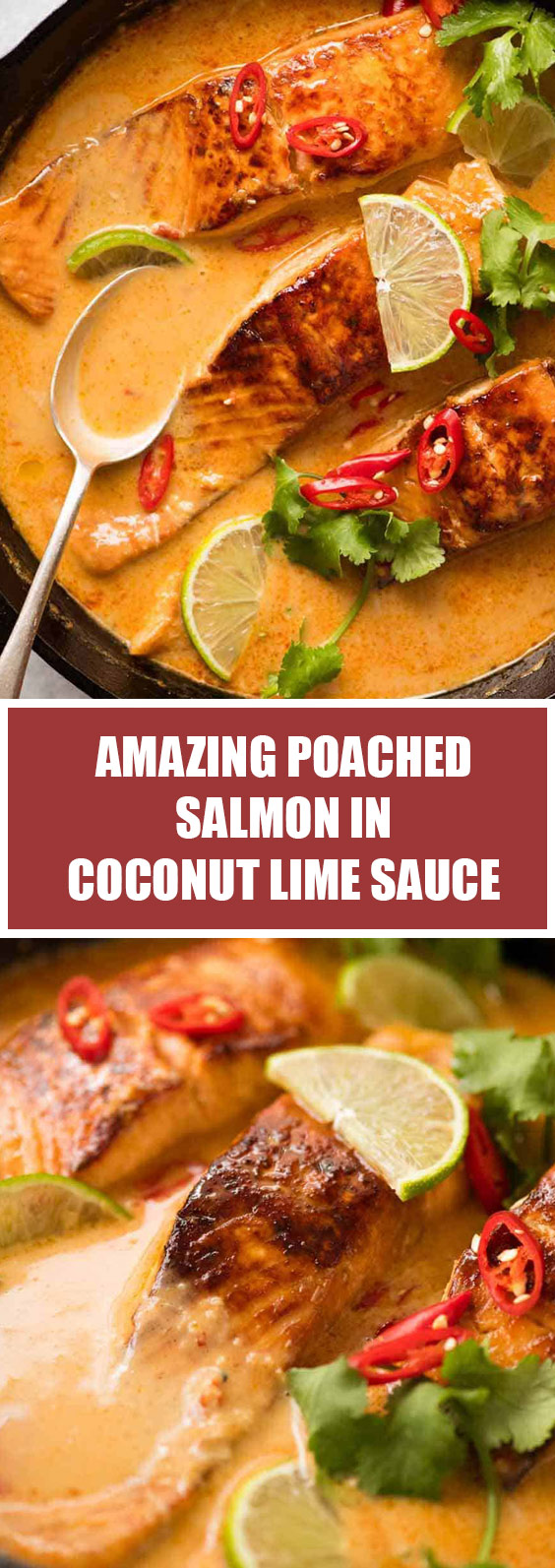 Amazing Poached Salmon in Coconut Lime Sauce