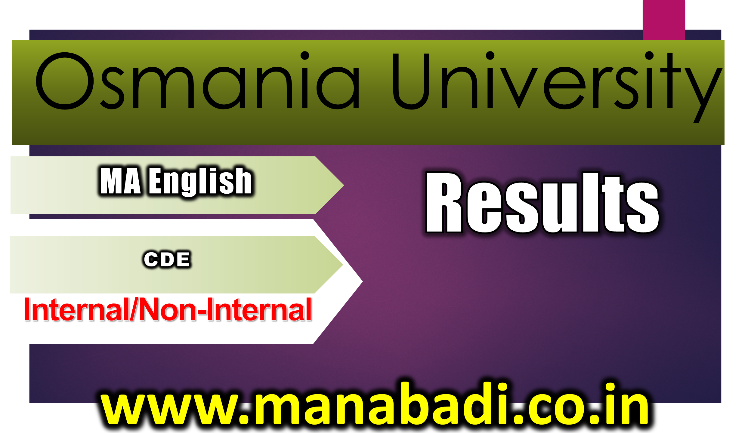 Osmania University MA English CDE Non-Internal July 2023 Exam Results