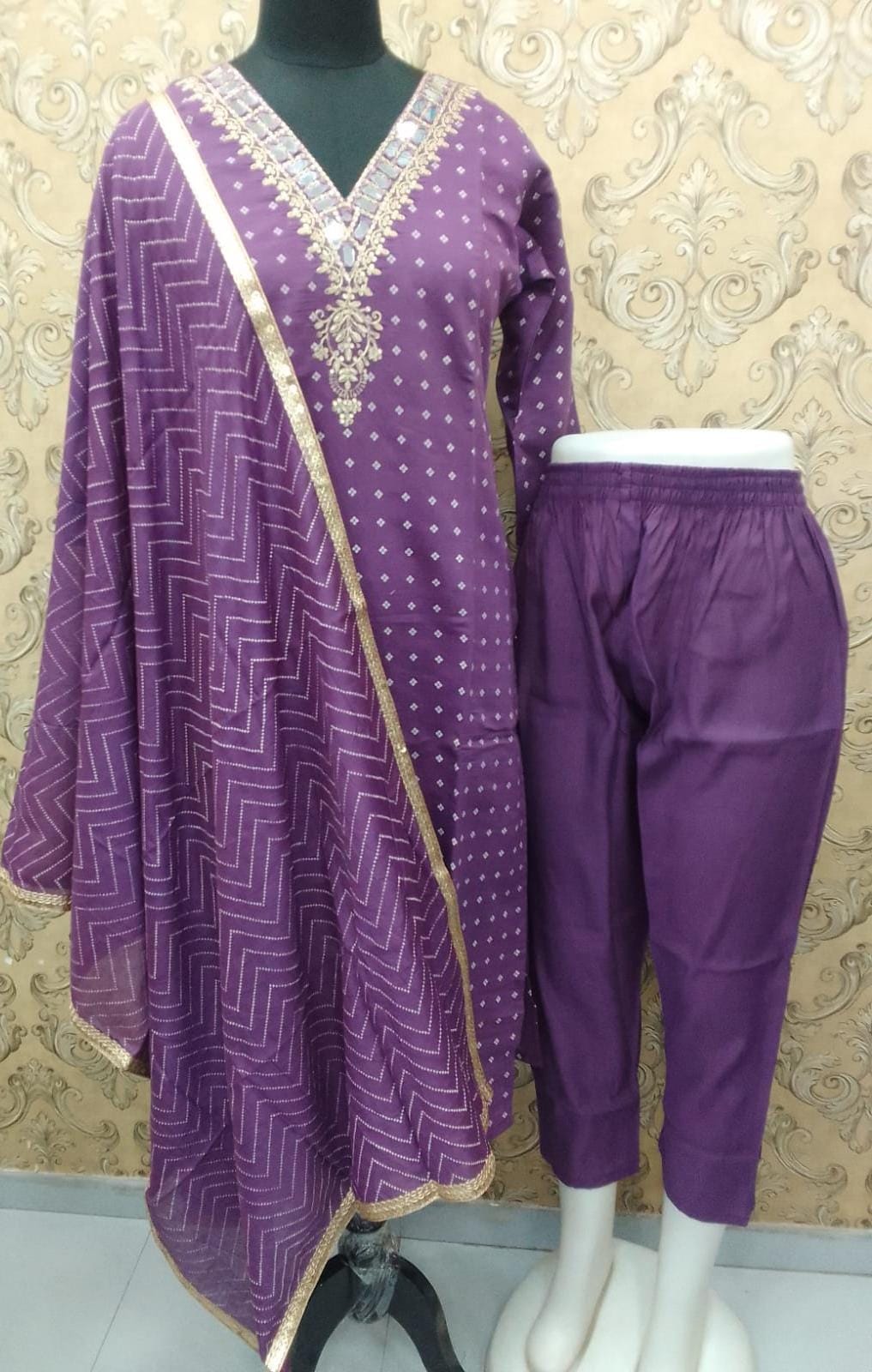 Bandhani-0502 Kaso Roman Silk With Work Readymade Pant Style Suits