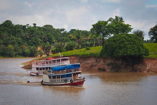 Boats on the Amazonia river