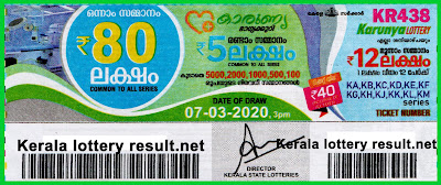 LIVE: Kerala Lottery Result 07-03-2020 Karunya KR-438 Lottery Result