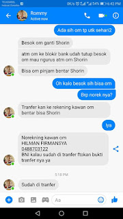 Awas !! Modus Penipuan Pinjam Uang Dari FB Teman Yg Kena HACK