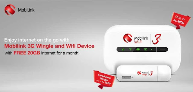 Mobilink 3G Wingle and Wifi Device