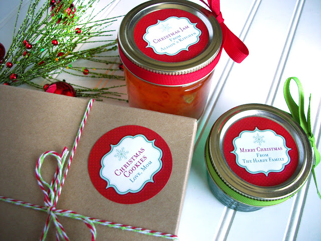 custom christmas canning jar label