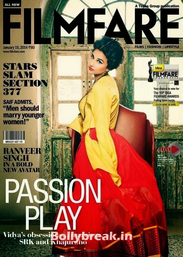 Magazine Photoshoot : Vidya Balan Photoshot For Filmfare Magazine India January 2014 Issue 