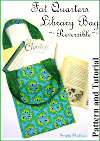 Reversible Fat Quarter Library Bag designed for an Operation Christmas Child shoebox.