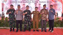 Kapolda Jambi Hadiri Acara Penutupan Karya Bakti TNI Korem 042 Gapu Tahun 2022.