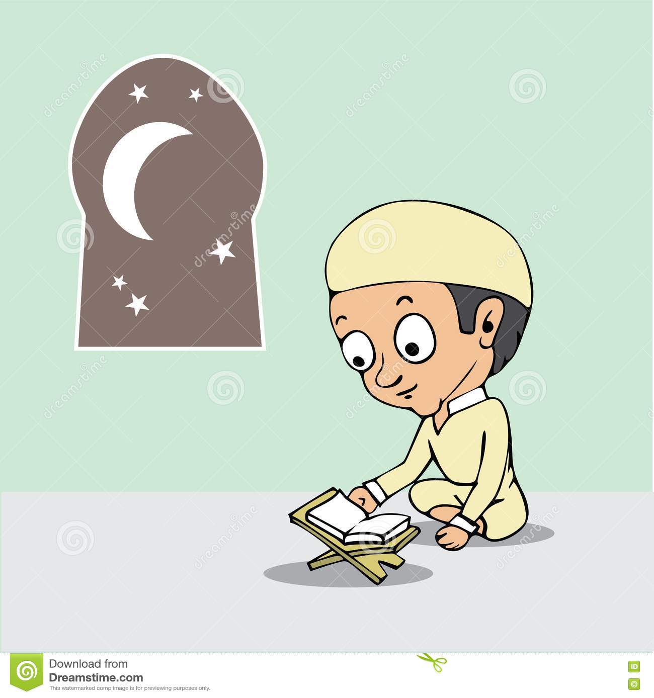 Gambar Kartun Anak Baca Al Quran Top Gambar