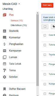 Menu-menu pada Blogger