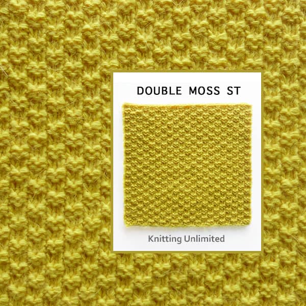 Double Moss Knit Purl Square