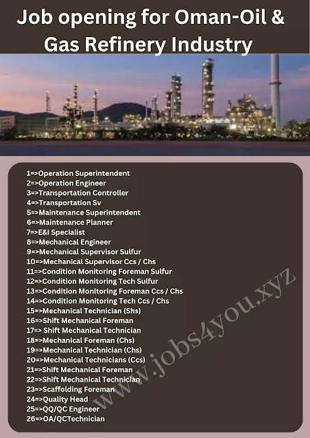 Job opening for Oman-Oil & Gas Refinery Industry