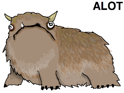 image of alot creature from hyperbole and a half - hairy monster thing