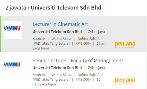 jawatan kosong pensyarah mmu