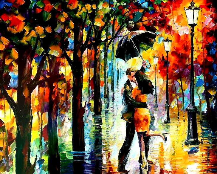 afremov dance under the rain