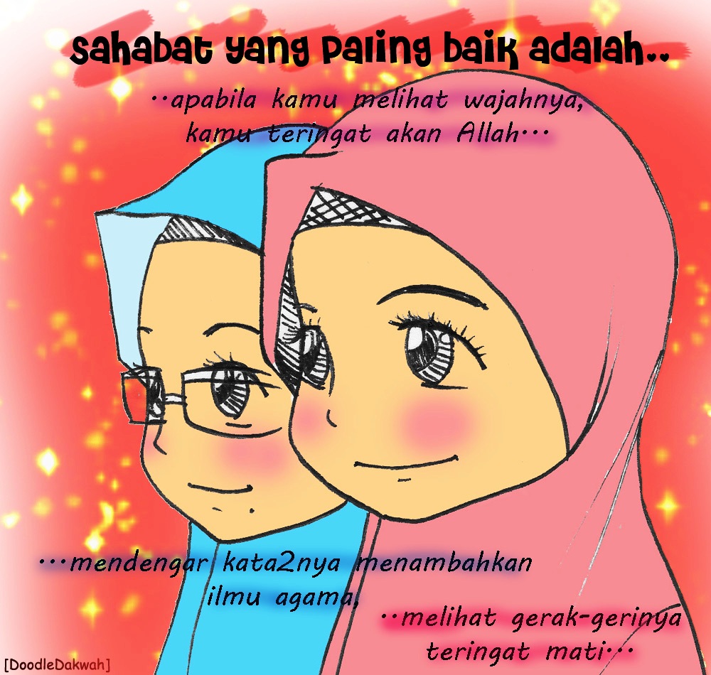 Gambar Kartun Muslimah Bersahabat Kolek Gambar