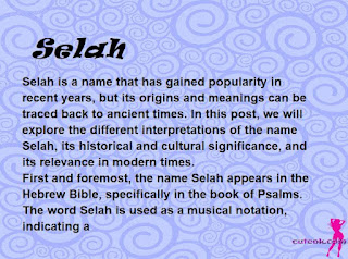 meaning of the name "Selah"