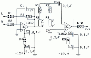 Subwoofer Pre-Amp Filter Circuit Diagram