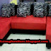 Sofa Bed Model U Mini Bludru Kain Bebas + Bantal