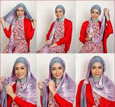 Cara memakai jilbab modern dengan pashmina