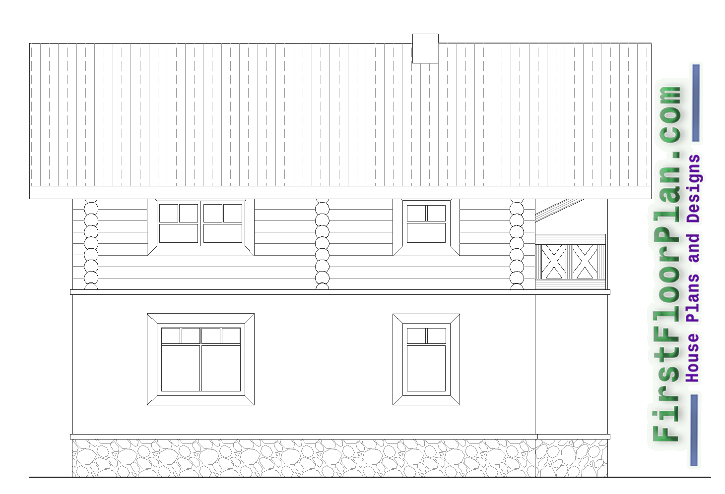 back side elevation of duplex house