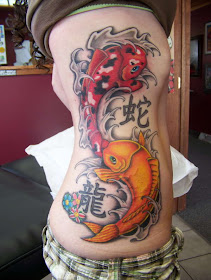 Koi Fish Elegant Tattoo on Girls 4