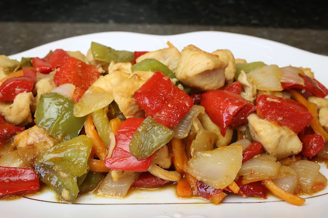 Pollo con verduras estilo chino