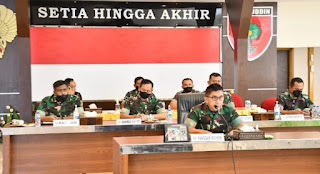 Pangdam Hasanuddin Ikuti Virtual Pencanangan TNI AD Manunggal Air Yang Dibuka Oleh Kasad