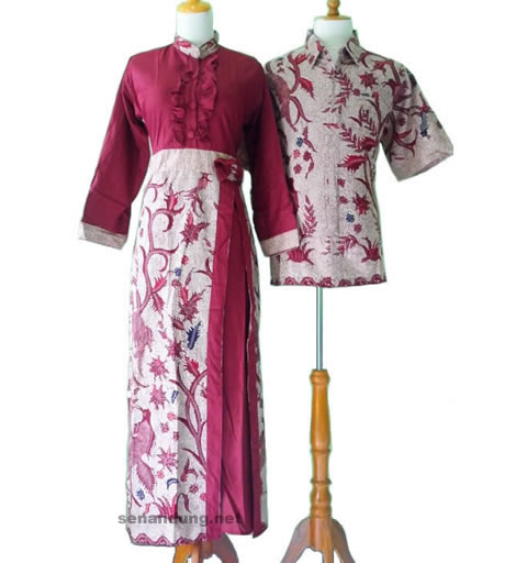 60+ Model Gamis Batik Kombinasi Polos Muslimah Modern 2019 