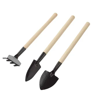 Mini Garden Hand Tools Set Gardening Shovel Spade Rake Trowel Wood Handle hown - store