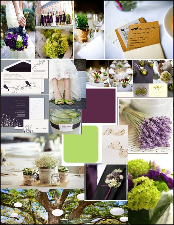 eggplant and green wedding