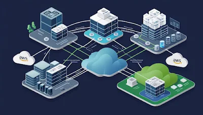 Hybrid cloud architecture diagram showing on-premises and cloud integration