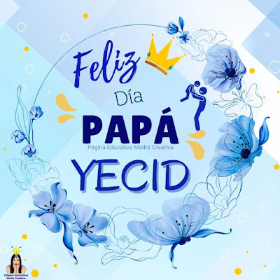 Solapín Feliz Día del Padre - Nombre Yecid para imprimir gratis
