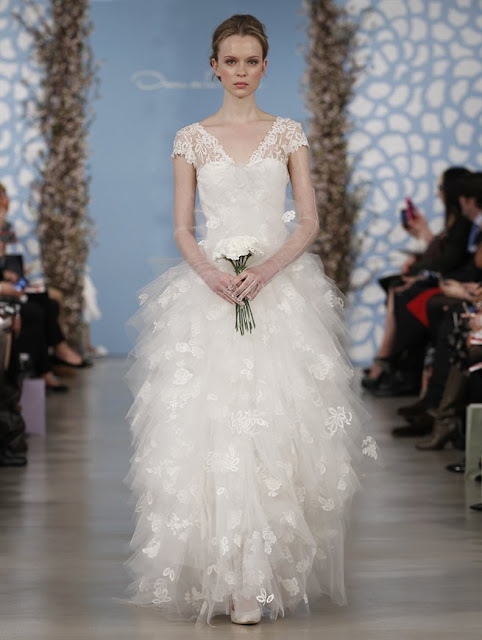 Oscar de la Renta Spring 2014 princess lace Wedding Dresses