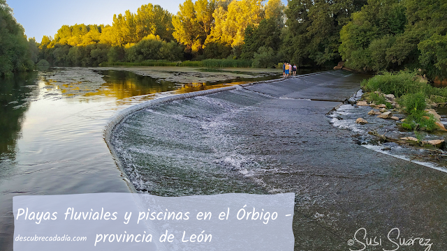 Playas fluviales y piscinas del río Órbigo en León