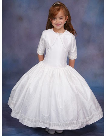 Ball Gown Ankle Length Taffeta First Communion/ Flower Girl Dresses with Bows