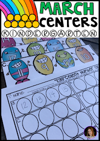 Spring into March Math and Literacy Centers is 248 pages full of fun hands-on math and literacy centers that are perfect for your kindergartners to help build a strong foundation in math, number sense and literacy skills.