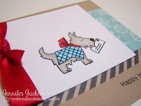 Christmas cards with Dog carrying letter to Santa by Newton's Nook Designs.