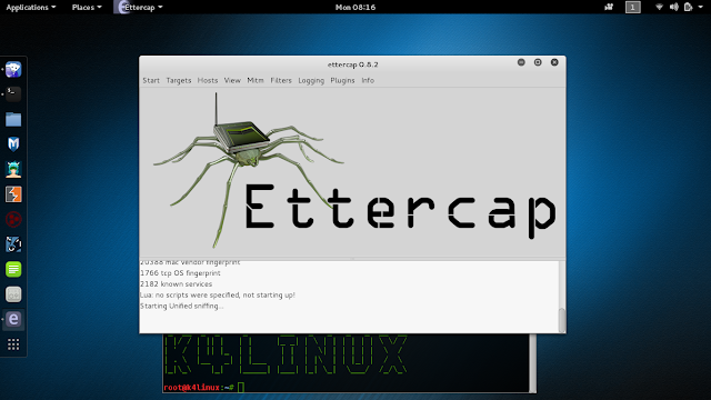 Kali linux 2.0 Ettercap