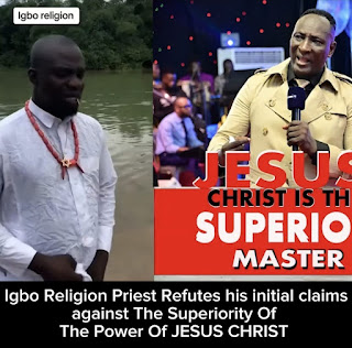 Breaking News:  Faith Restored: Igbo Religion Priest's Stunning Reversal of Stance on Jesus Christ's Power Sends Waves of Amazement on Social Media