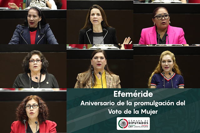 Cámara de Diputados conmemora el 69 aniversario del voto de la mujer