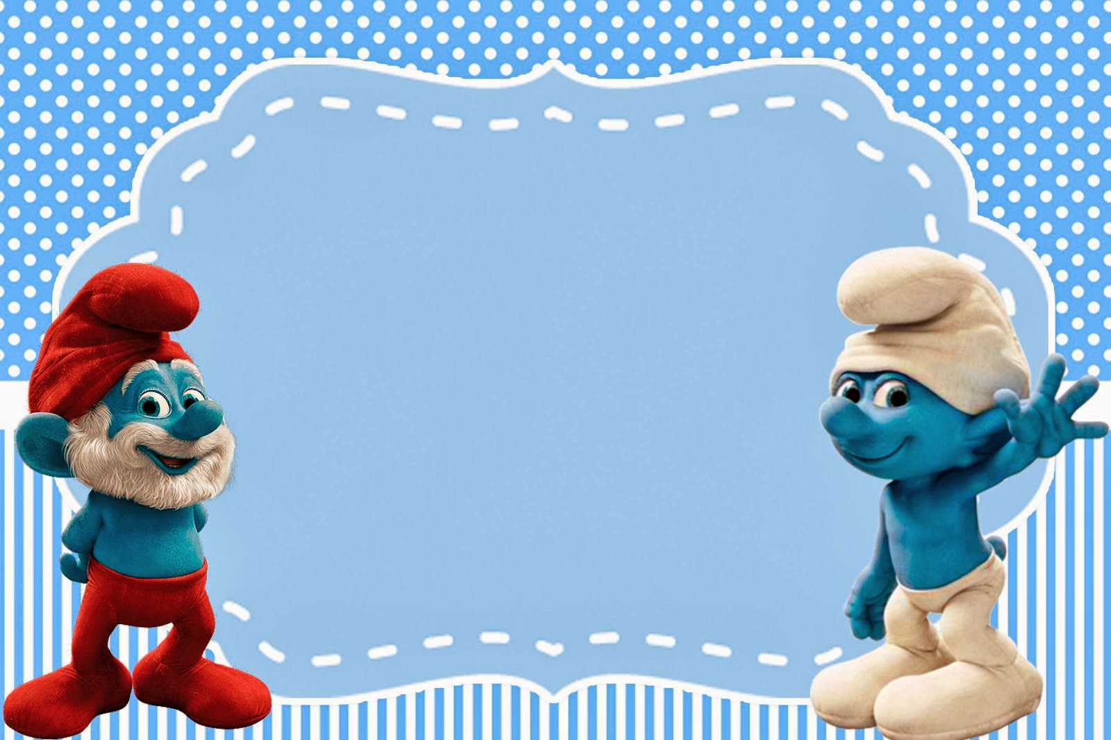 free smurf boys party invitations free smurf boys party invitations ...