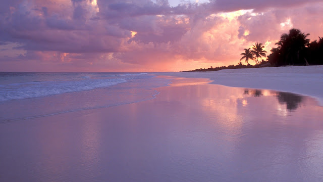 Colorful Beach Sunset in Cancun Mexico wallpaper