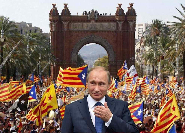 Putin diz que é um assunto interno da Espanha, mas pisca o olho para os separatistas e lhes manda um representante.