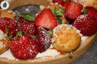 tarte-fraises-chouquettes-vanille