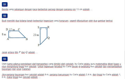 Contoh Soal Menyelesaikan Masalah Matematika Terkait Kekongruenan dan Kesebangunan